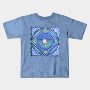 Kingfisher Bird Mandala Kids T-Shirt